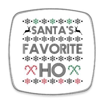 Santa's favorite ho - Square fridge magnet - white - Front