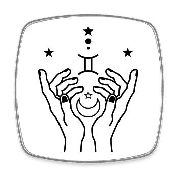 Zwillinge Tierkreis-Astrologie - Viereckiger Kühlschrankmagnet - Weiß - Vorne