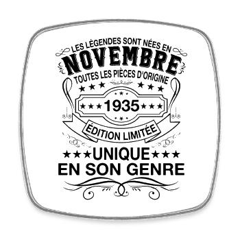 Les Légendes Sont Nées En Novembre 1935 Cadeau - Magnet carré - blanc - Devant