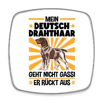 Deutsch Drahthaar Gassi gehen Jagdhund - Viereckiger Kühlschrankmagnet - Weiß - Vorne