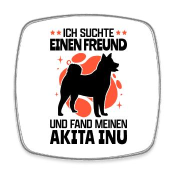 Akita Inu gefunden japanischer Akita Inu - Viereckiger Kühlschrankmagnet - Weiß - Vorne