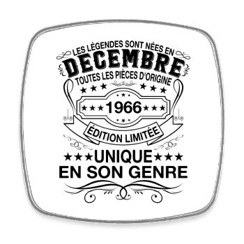 Cadeau Les légendes sont nées en Décembre 1966 - Magnet carré - blanc - Devant