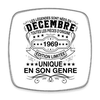 Cadeau Les légendes sont nées en Décembre 1969 - Magnet carré - blanc - Devant