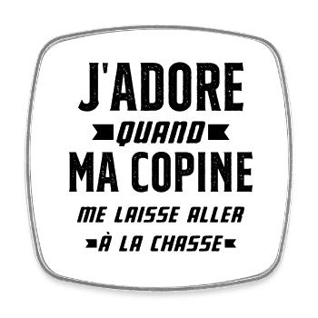 J'adore quand Ma Copine - Magnet carré - blanc - Devant
