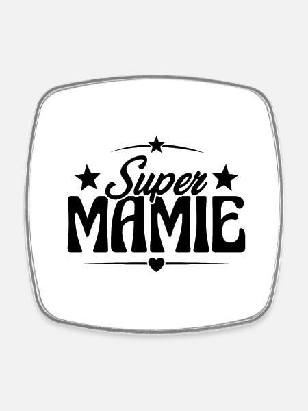 Super Mamie Cadeau de Noël - Magnet carré - blanc