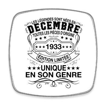 Les Légendes Sont Nées En Décembre 1933 Cadeau - Magnet carré - blanc - Devant