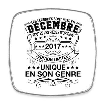Cadeau Les légendes sont nées en Décembre 2017 - Magnet carré - blanc - Devant