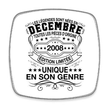 Les légendes sont nées en Décembre 2008 Cadeau - Magnet carré - blanc - Devant