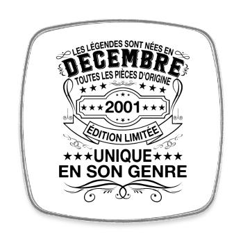 Les légendes sont nées en Décembre 2001 Cadeau - Magnet carré - blanc - Devant