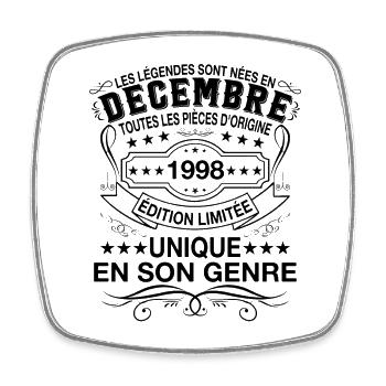 Les légendes sont nées en Décembre 1998 Cadeau - Magnet carré - blanc - Devant