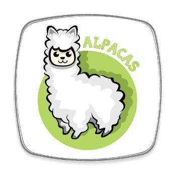alpaca llama symbol comic cartoon cute alpaca icon - Square fridge magnet - white - Front