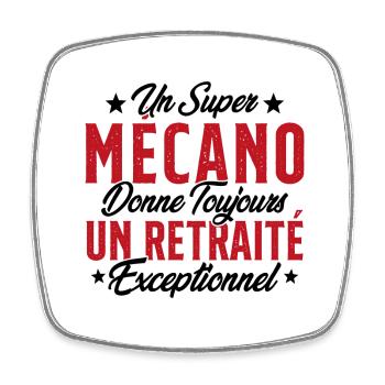 Mécano Papa Cadeau Drôle Fête Des Pères Garagiste - Magnet carré - blanc - Devant