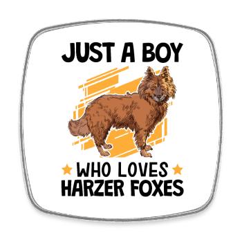 Boy of the Harz foxes loves herding fox - Square fridge magnet - white - Front