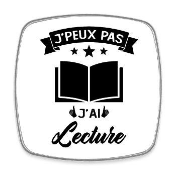 Je Peux Pas J'ai Lecture Cadeau - Magnet carré - blanc - Devant
