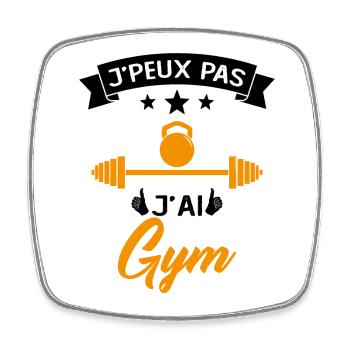 Je Peux Pas J'ai Gym Muscu Cadeau - Magnet carré - blanc - Devant