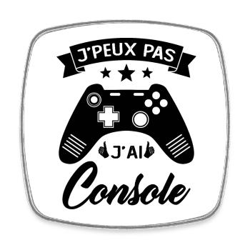je peux pas j'ai Console Cadeau Geek Jeux Video - Magnet carré - blanc - Devant