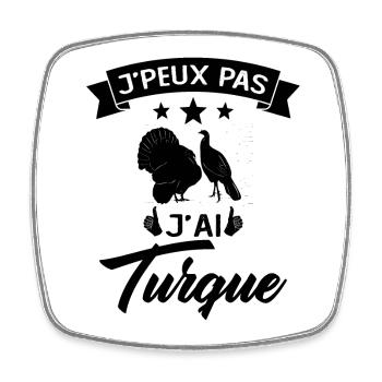 Je peux pas je suis Turque Cadeau - Magnet carré - blanc - Devant