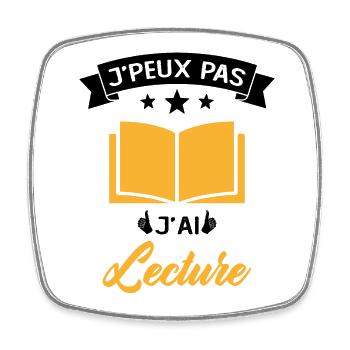 Je Peux Pas J'ai Lecture Cadeau - Magnet carré - blanc - Devant