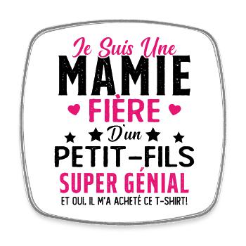 Je Suis Une Mamie Fière D'un Petit Fils Cadeau - Magnet carré - blanc - Devant
