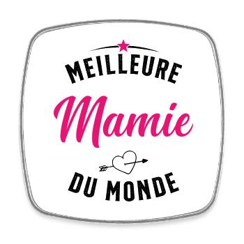 Meilleure Mamie Du Monde Humour Cadeau - Magnet carré - blanc - Devant