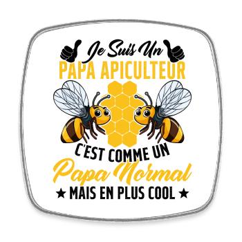 Papa Apiculteur C'est Comme Papa Normal Cadeau - Magnet carré - blanc - Devant