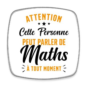 Prof de Maths Mathématique Cadeau Mathématicien - Magnet carré - blanc - Devant