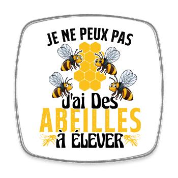 Je Peux Pas J'ai Des Abeilles À Élever - Magnet carré - blanc - Devant