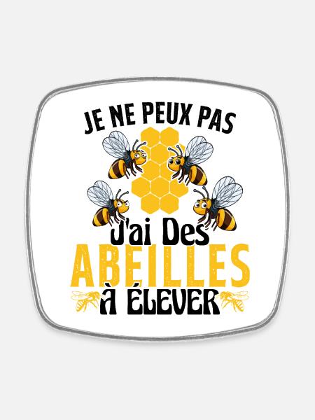 Je Peux Pas J'ai Des Abeilles À Élever - Magnet carré - blanc