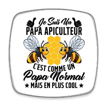 Papa Apiculteur C'est Comme Papa Normal Cadeau - Magnet carré - blanc - Devant