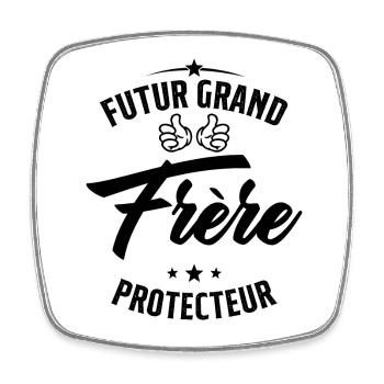 Futur Grand frère Protecteur Cadeau Humour - Magnet carré - blanc - Devant