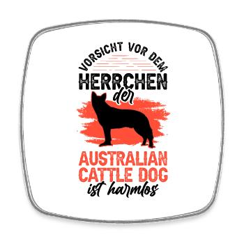 Australian Cattle Dog Herrchen Treibhund - Viereckiger Kühlschrankmagnet - Weiß - Vorne