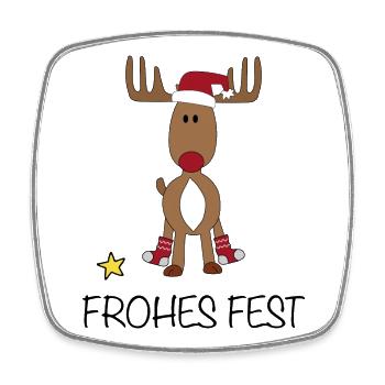Frohes Fest - Viereckiger Kühlschrankmagnet - Weiß - Vorne