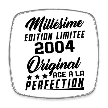 Cadeau D’anniversaire Vintage Millésime 2004 - Magnet carré - blanc - Devant