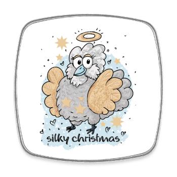 Silky Christmas - Square fridge magnet - white - Front