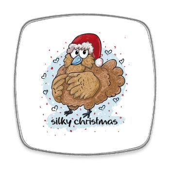 Silky Christmas - Square fridge magnet - white - Front