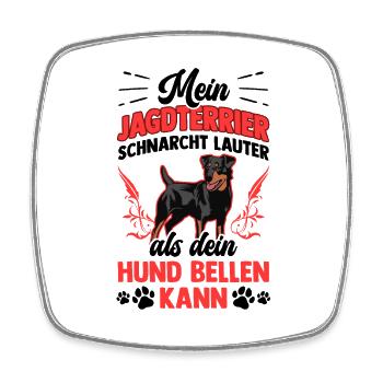 Jagdterrier schnarcht lauter Deutscher Jagdterrier - Viereckiger Kühlschrankmagnet - Weiß - Vorne