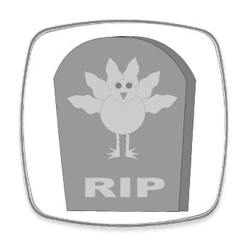 Gothic Alternative tote Weihnachten Türkei RIP - Viereckiger Kühlschrankmagnet - Weiß - Vorne