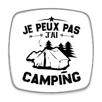 Je Peux Pas J'ai Camping - Magnet carré - blanc - Devant