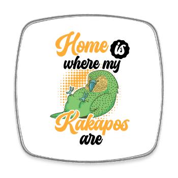 Kakapo ist mein Zuhause Neuseeland Papagei - Viereckiger Kühlschrankmagnet - Weiß - Vorne