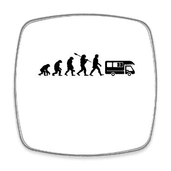 Évolution Camping Car Humour Cadeau - Magnet carré - blanc - Devant