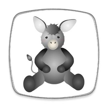 goldiger grauer Esel für Tierfreunde ein Must Have - Viereckiger Kühlschrankmagnet - Weiß - Vorne