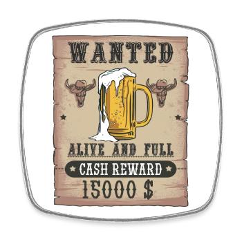 Bier Wanted lustiges Biertrinker Design - Viereckiger Kühlschrankmagnet - Weiß - Vorne