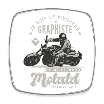 Motard le meilleur graphiqte cadeau cool - Magnet carré - blanc - Devant