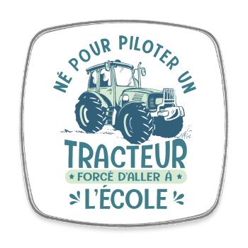 Agriculture né pour conduire tracteur agriculteur - Magnet carré - blanc - Devant