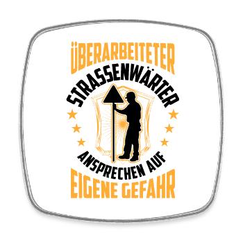 Überarbeiteter Straßenwärter Straßenwart - Viereckiger Kühlschrankmagnet - Weiß - Vorne