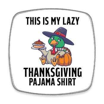 Das ist mein fauler Thanksgiving-Pyjama Kleinkind Türkei - Viereckiger Kühlschrankmagnet - Weiß - Vorne