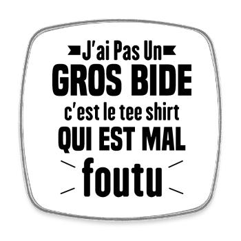 J'ai Pas Un Gros Bide Humour Cadeau - Magnet carré - blanc - Devant