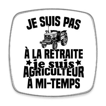 Idée cadeau pour un agriculteur retraité - Magnet carré - blanc - Devant