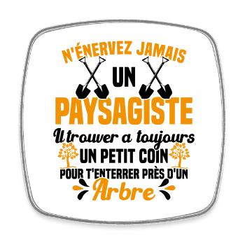 Paysagiste et jardinier cadeau humour - Magnet carré - blanc - Devant