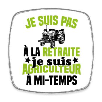 Idée cadeau pour un agriculteur retraité - Magnet carré - blanc - Devant
